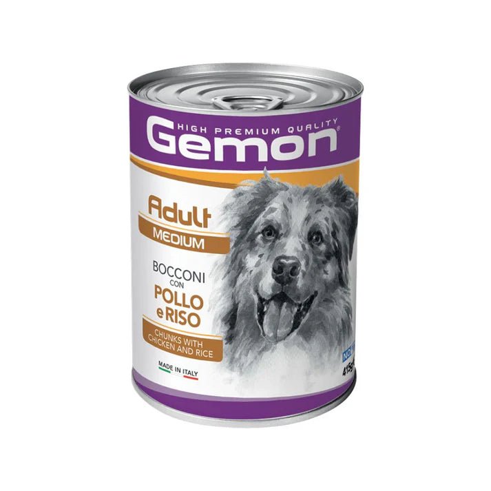 monge gemon bocconi adult medium cane pollo e riso 415g