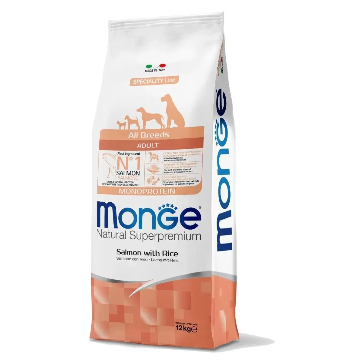 Monge Natural Superpremium Adult All Breeds Salmone 12kg - Sudpetfood