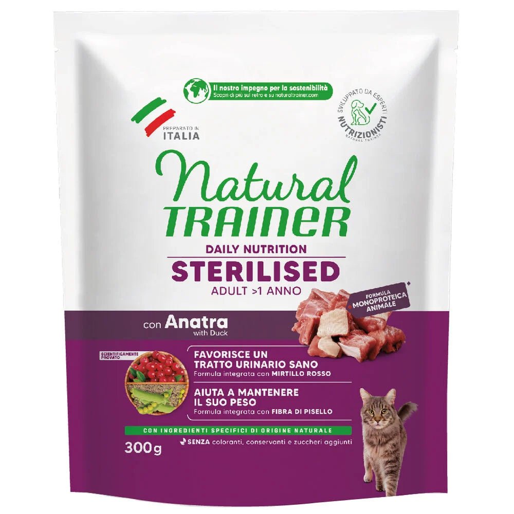 natural trainer sterilised con anatra 300gr - Sudpetfood
