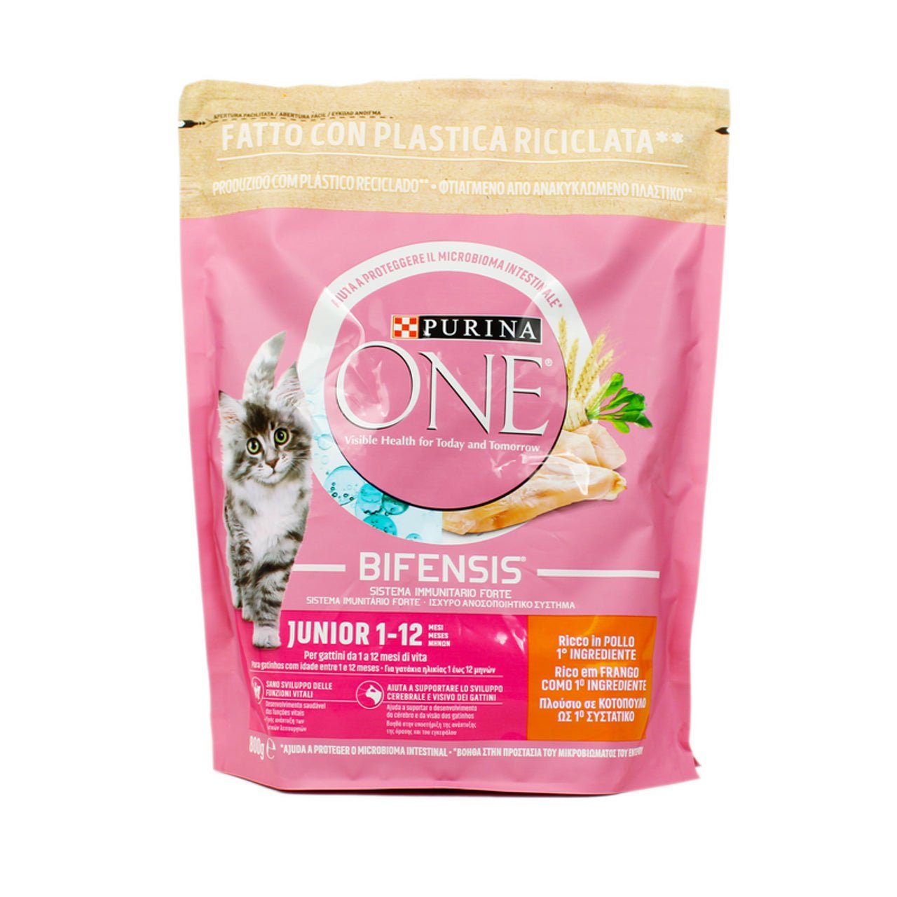 Purina one cat junior 1 - 12 mesi pollo e cerali integrali busta 800 grammi - Sudpetfood