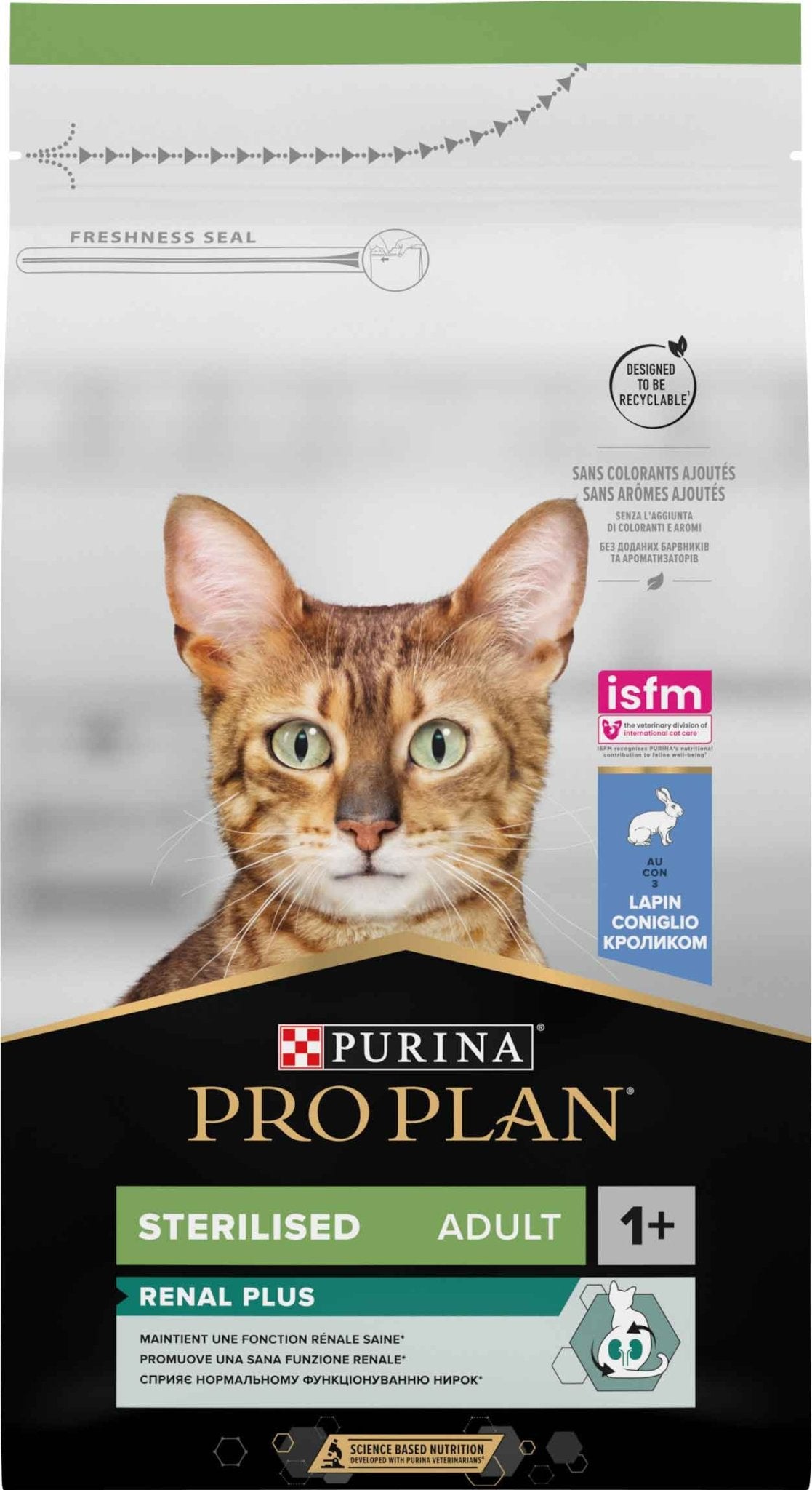 PURINA PRO PLAN CAT ADULT STERILISED RENAL PLUS CONIGLIO 1,5 KG. - Sudpetfood