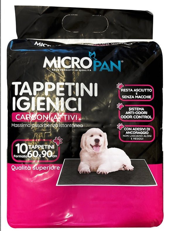 Tappetini igienici carboni attivi 60x90cm 10pz - Sudpetfood