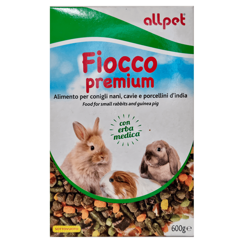 AllPet Fiocco premum per Conigli Nani, cavie e Porcellini d’India Fiocco 600g