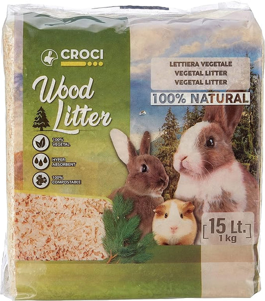 Lettiera vegetale per roditori a base di trucioli di abete, formato 15 lt - 1Kg - Sudpetfood