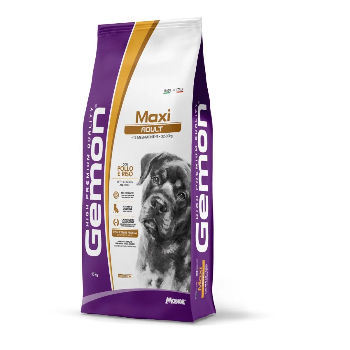 Monge Gemon Adult Maxi Cane pollo e riso 15kg - Sudpetfood