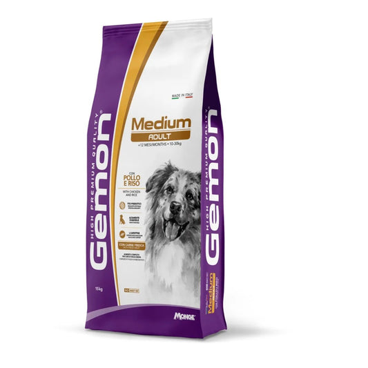 Monge Gemon Adult Medium Cane pollo e riso 15kg - Sudpetfood