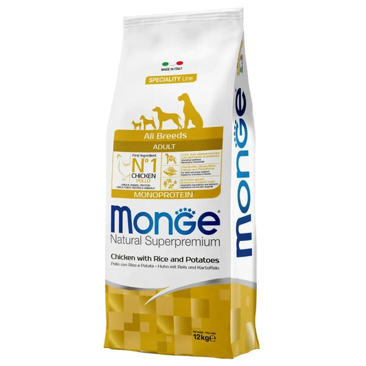 Monge Natural Superpremium Adult All Breeds con Pollo Riso e Patate 12kg - Sudpetfood