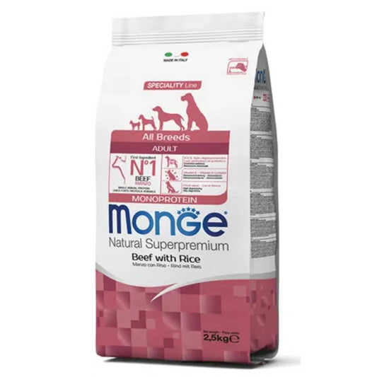 Monge Natural Superpremium Adult con manzo e riso 2,5kg - Sudpetfood