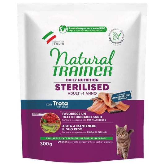 Natural trainer sterilised con trota 300gr - Sudpetfood