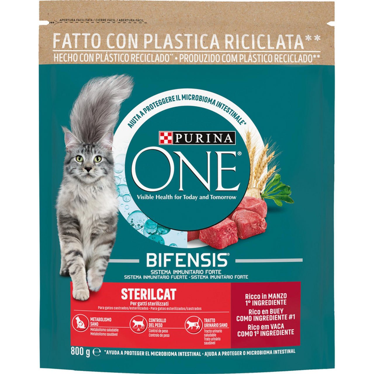 Purina one steril cat manzo e frumento busta 800 grammi - Sudpetfood